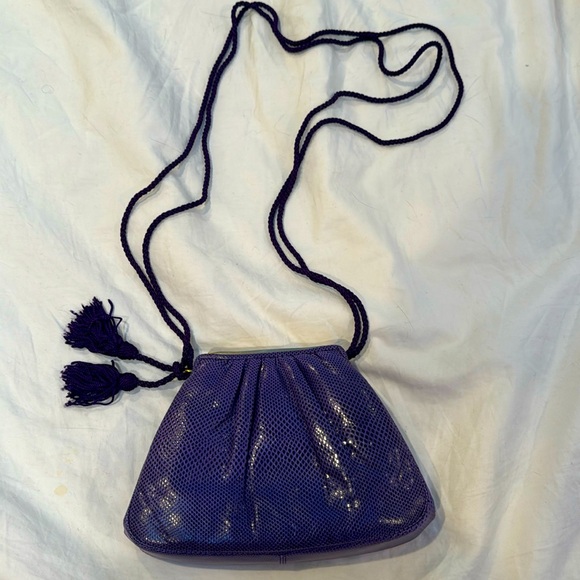 Vintage Judith Lieber purple lizard bag